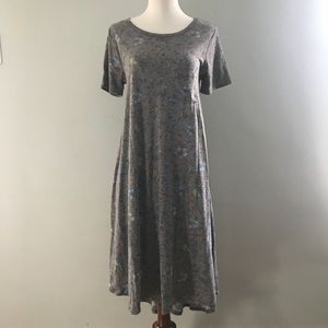 LULAROE Carly XXS washed gray floral
